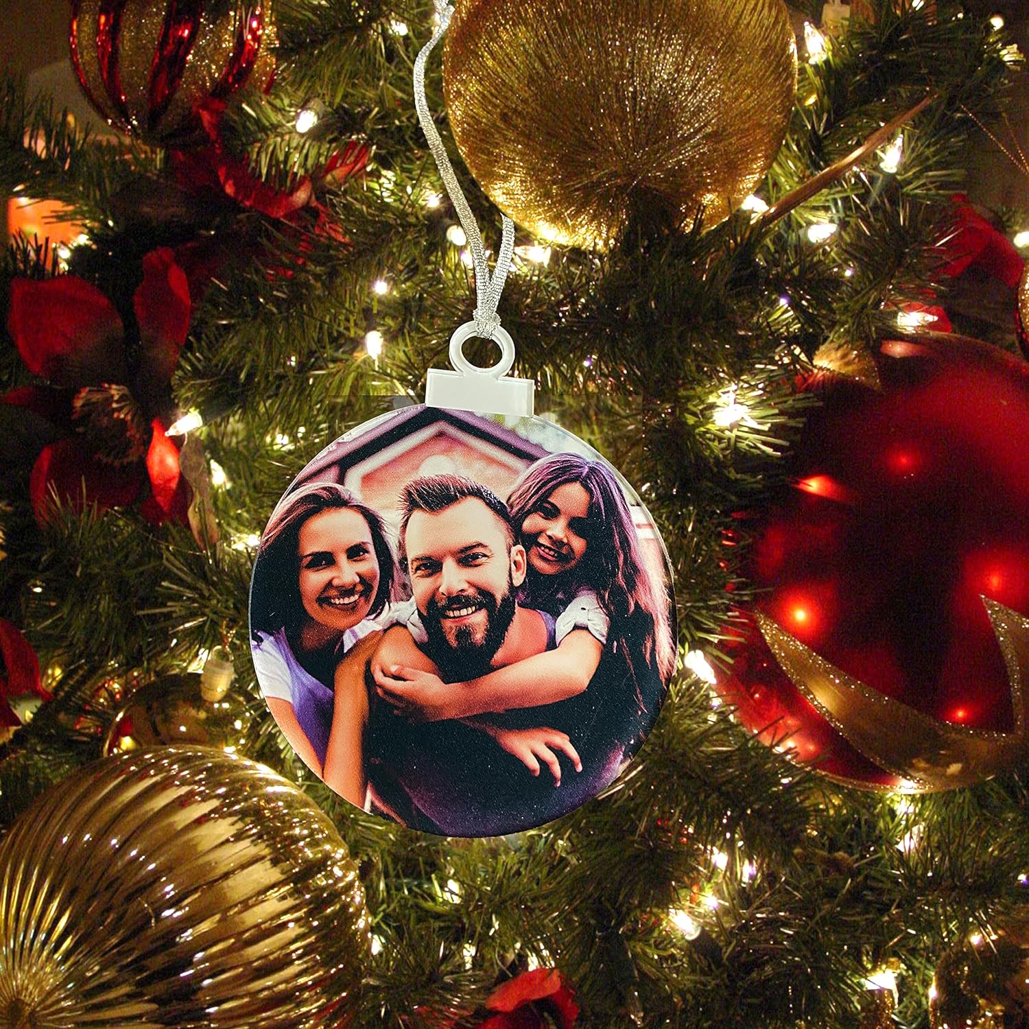 Personalized Full Color Photo Crystal Christmas Ornament 