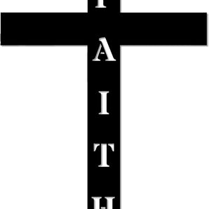 Christian Faith Cross Metal Wall Sign