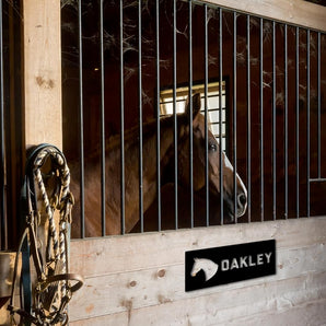 Equestrian Themed Horse Stall Metal Sign Personalized with Horse Name