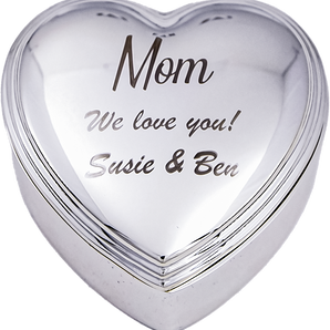 Engraved Heart Shaped Keepsake Box