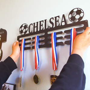 Personalized Sports Medal Hanger Holder Display Rack for Awards Ribbons (Metal)