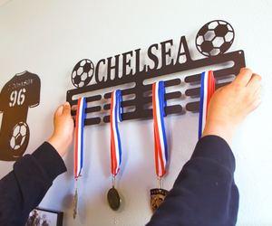 Personalized Sports Medal Hanger Holder Display Rack for Awards Ribbons (Metal)