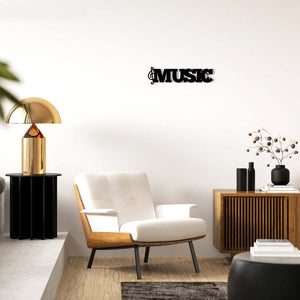 Music word wall art with music symbols