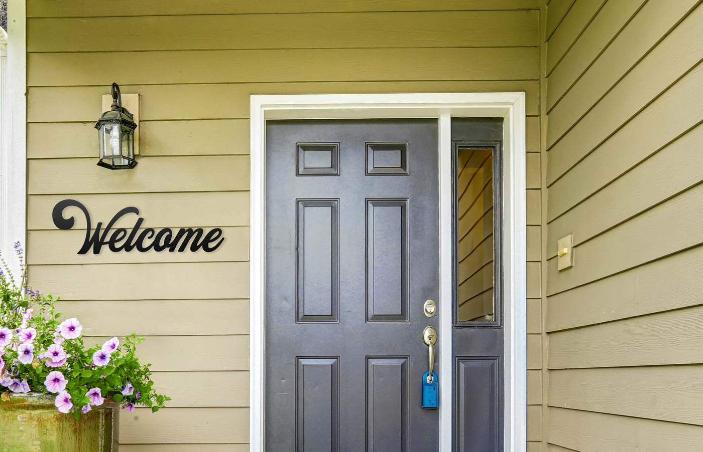 Welcome sign for exterior home front door