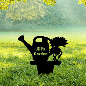 Personalized Garden Sign Watering Can Lawn Stake Sign