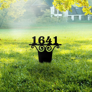 Personalized Address House Number Yard Stake Metal Sign