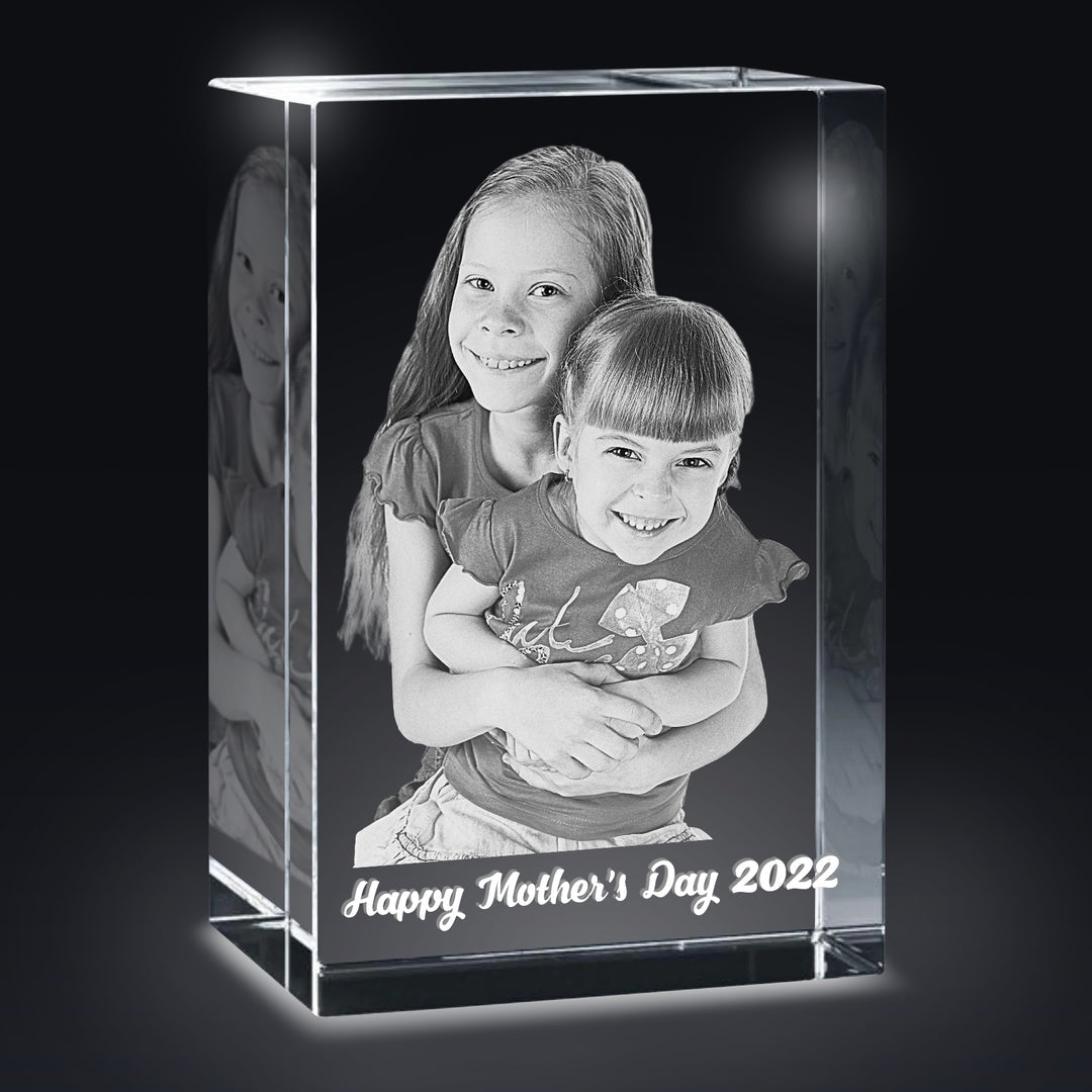 Custom Happy Mother's Day 3D crystal photo cube