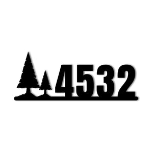 Pine Tree House Number Address Metal Sign