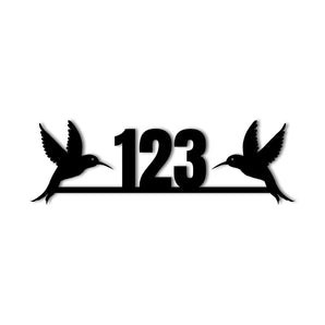 Hummingbird Personalized House Number Metal Sign