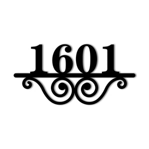 Scroll Metal House Number Address Metal Sign