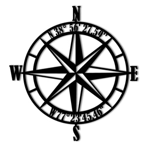 Nautical Compass Rose Personalized Metal Wall Art