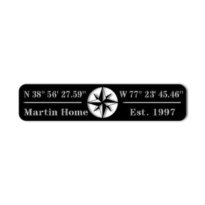 GPS Coordinates Personalized Metal Wall Art