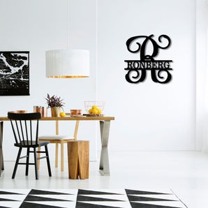 Split Letter Personalized Monogram Metal Wall Art