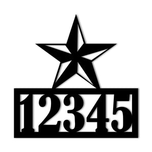 Texas Lone Star Personalized Steel House Number Address Plaque