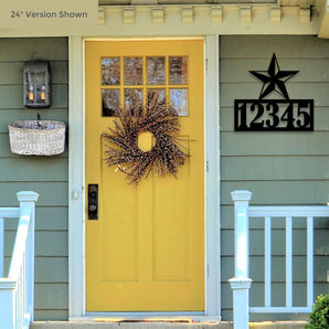 Texas Lone Star Personalized Steel House Number Address Plaque