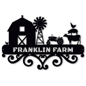 Farming Landscape Personalized Metal Wall Art