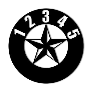 Lone Star House Number Round Address Metal Sign