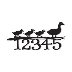 Walking Ducks Personalized Metal House Address Sign