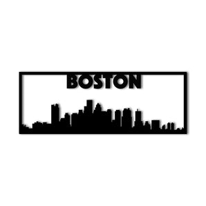 Boston City Skyline Metal Wall Art