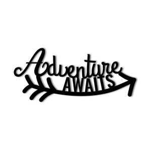 "Adventure Awaits" Arrow Metal Wall Art