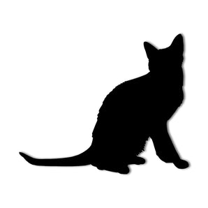 Korat Cat Breed Silhouette Metal Wall Art