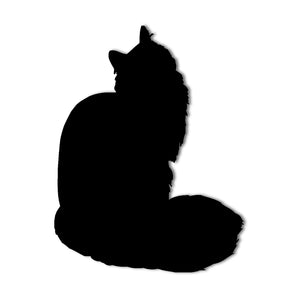 Maine Coon Cat Breed Silhouette Metal Wall Art