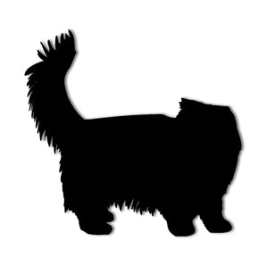 Persian Cat Breed Standing Silhouette Metal Wall Art