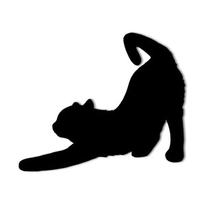 Cat Stretching Metal Wall Art