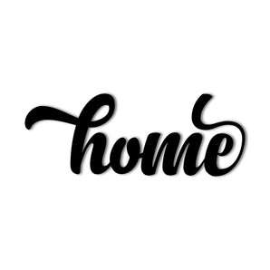 "Home" Cursive Metal Wall Art