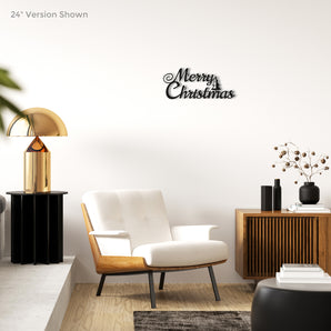 "Merry Christmas" with Tree Metal Wall Art