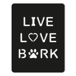 "Live Love Bark" Metal Wall Art