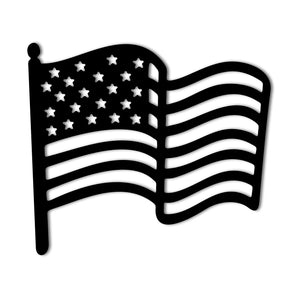 Waving American Flag Metal Wall Art