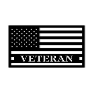 Veteran USA American Flag Metal Wall Art