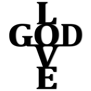 "Love God" Metal Wall Art