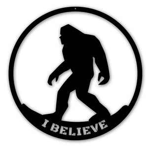 "I Believe" Sasquatch Bigfoot Metal Wall Art