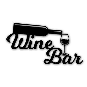 "Wine Bar" and Glass Metal Wall Art