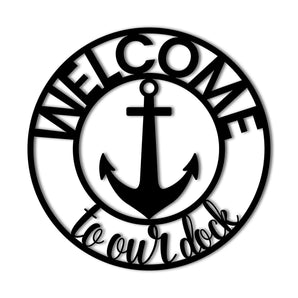 "Welcome to Our Dock" Metal Wall Art