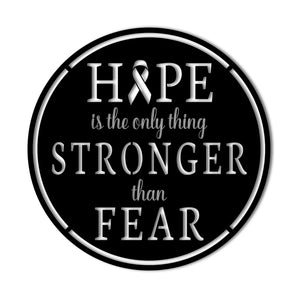 "Hope Stronger Than Fear" Metal Wall Art