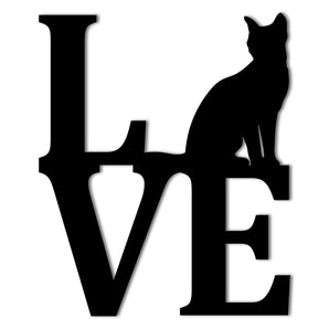 Love Cat Silhouette Metal Wall Art